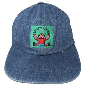 Cameo Baseball Cap Blue Green One Size Discovery Toys Patch Slideback Hat Denim